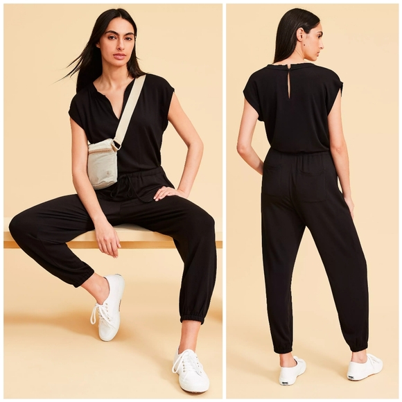 Lou & Grey Pants - NWT Lou & Grey Soft Black Jogger Jumpsuit